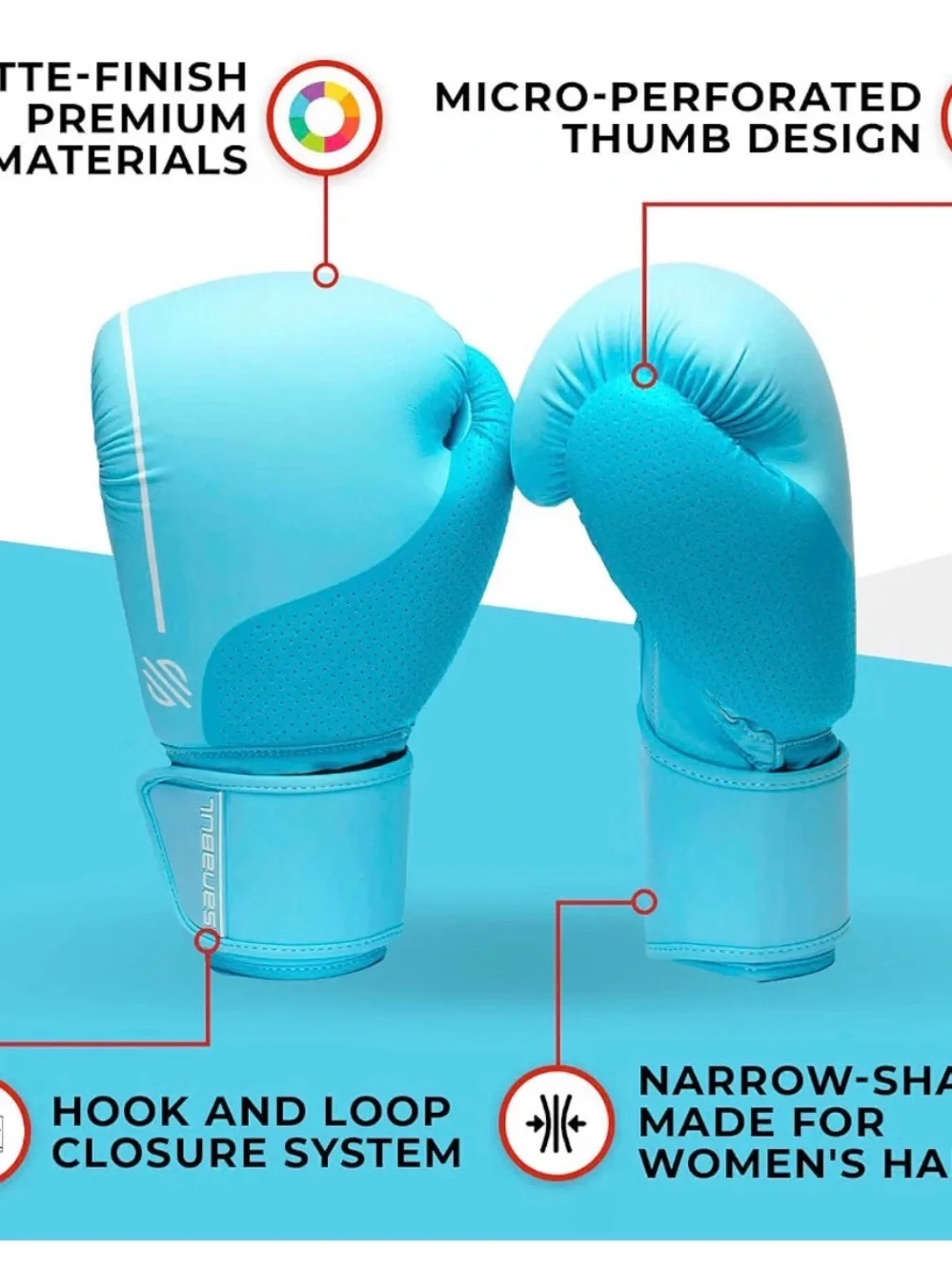 Sanabul Women’s Pro Training Boxing Gloves - Teal Brand New